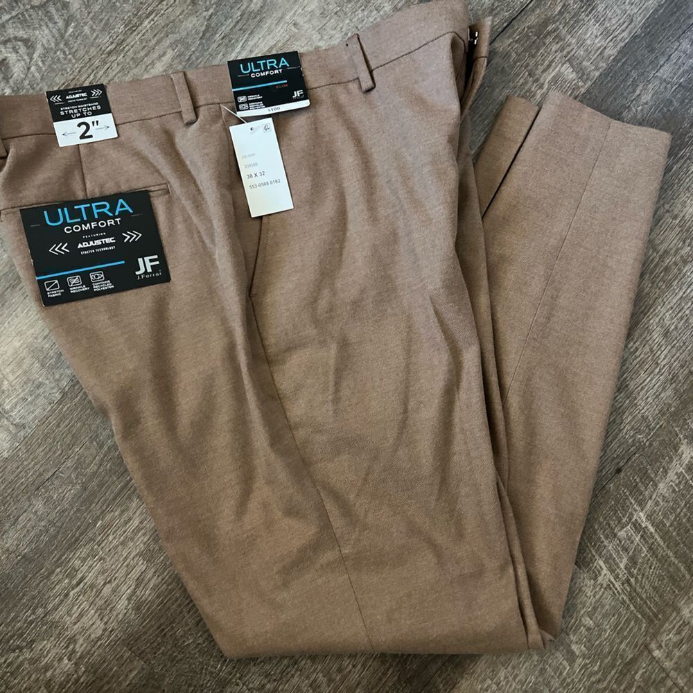 J. Ferrar Ultra Comfort Mens Stretch Fabric Slim Fit Flat Front Suit Pant- 32x34
